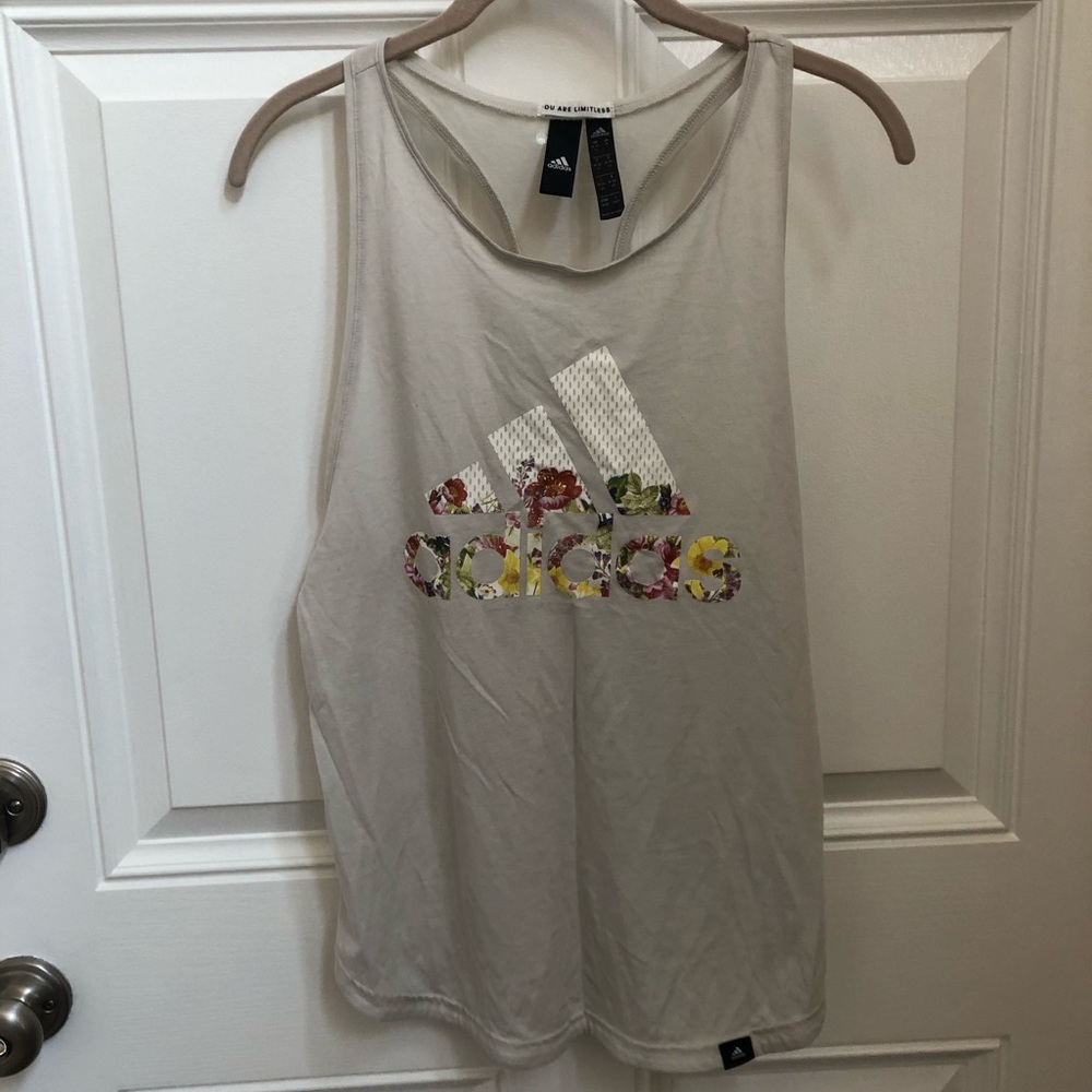 Adidas floral racer back tank